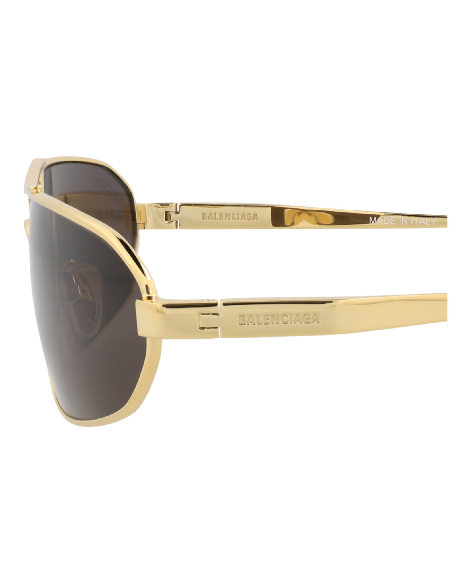 Balenciaga Shield-Frame Metal Sunglasses - Image 4