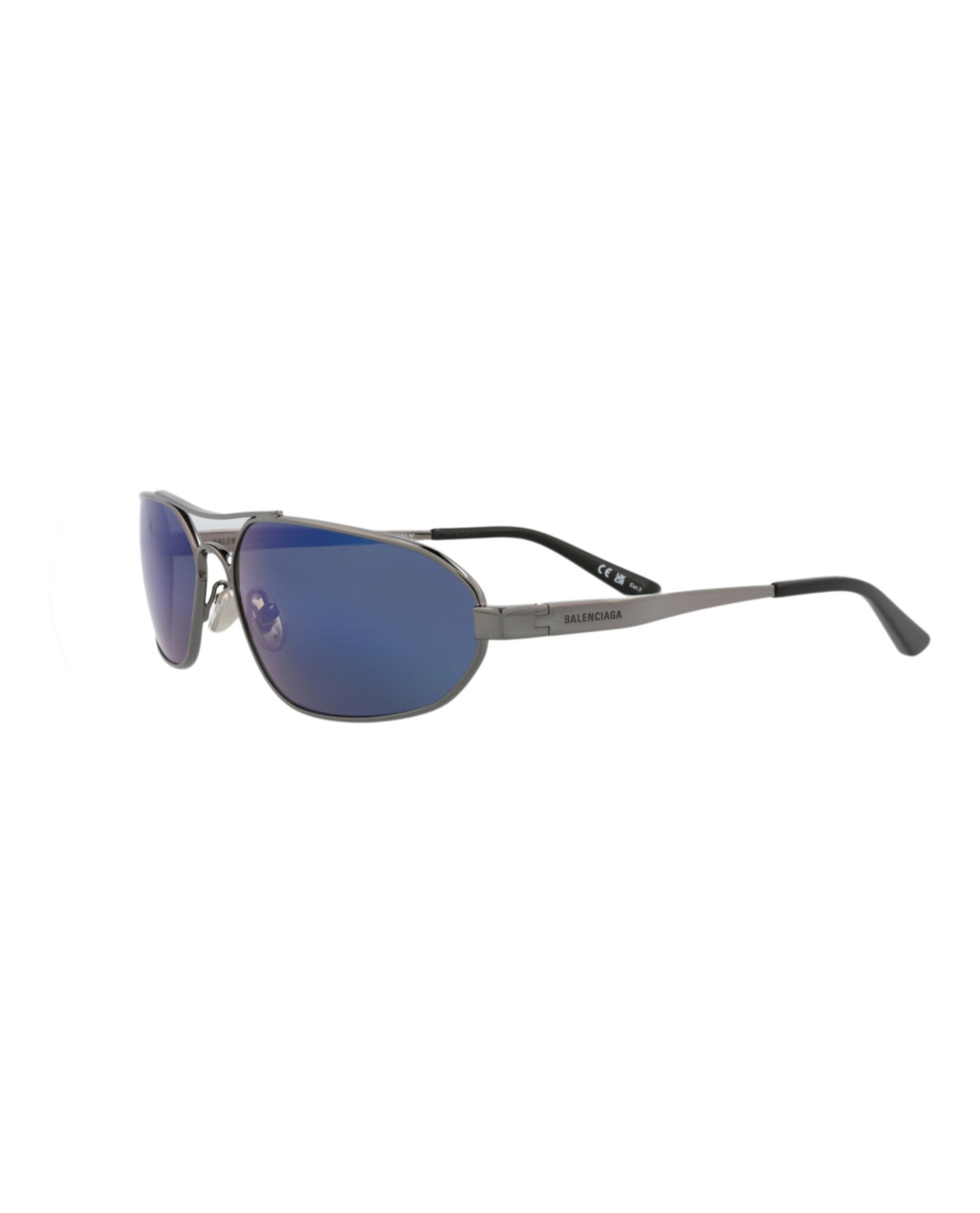 Balenciaga Shield-Frame Metal Sunglasses - Image 2