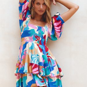 Bali ELF Women's Cha-Cha Ruffle Mini Dress