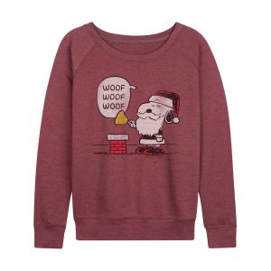 Peanuts - Snoopy Santa - Women's French Terry Long Sleeve Pullover