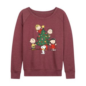 Peanuts - Peanuts Christmas Tree - Women's French Terry Long Sleeve Pullover