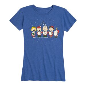 Peanuts - Christmas Caroling - Women's Short Sleeve Graphic T-Shirt
