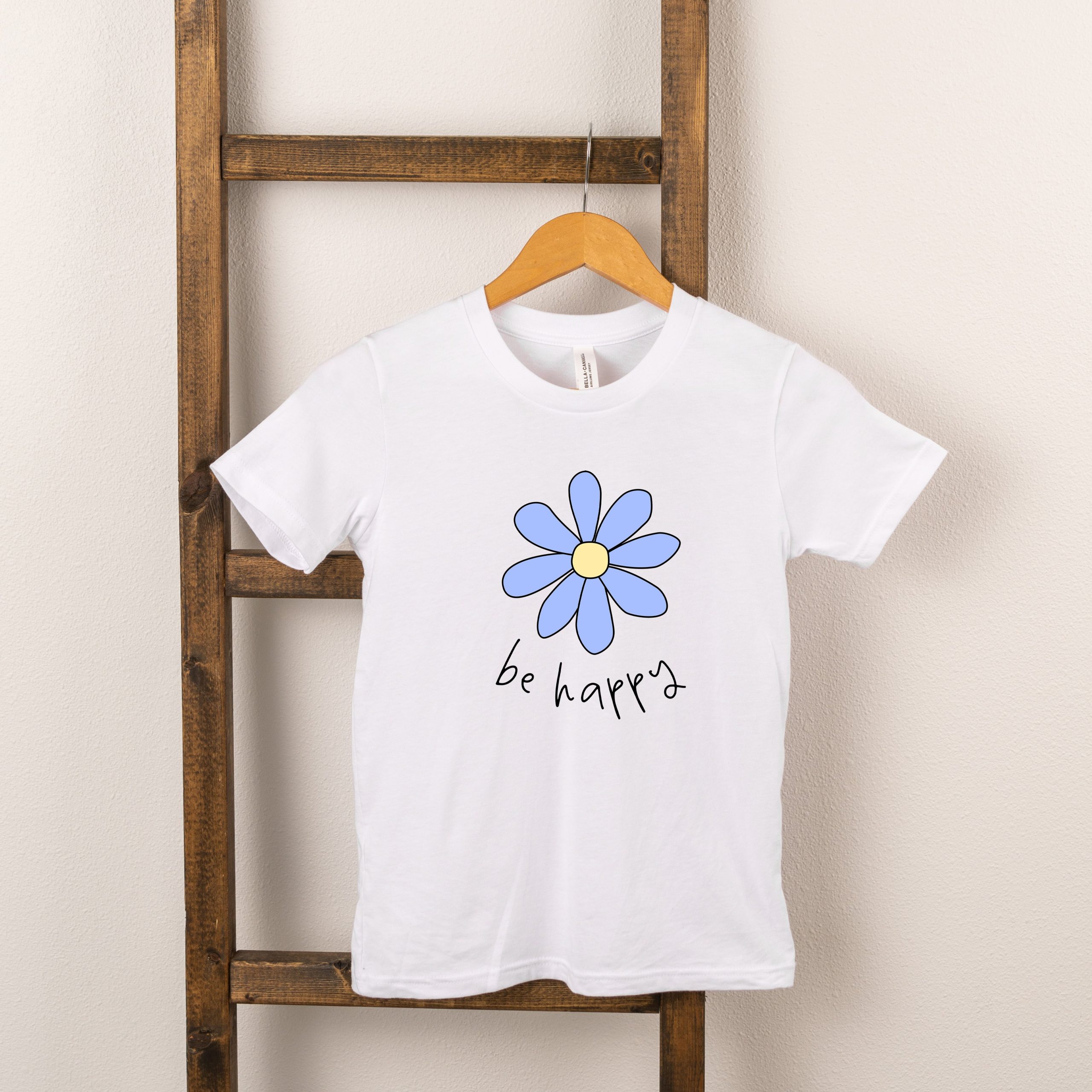 The Juniper Shop Toddler Be Happy Flower Short Sleeve Crew Neck - Image 2