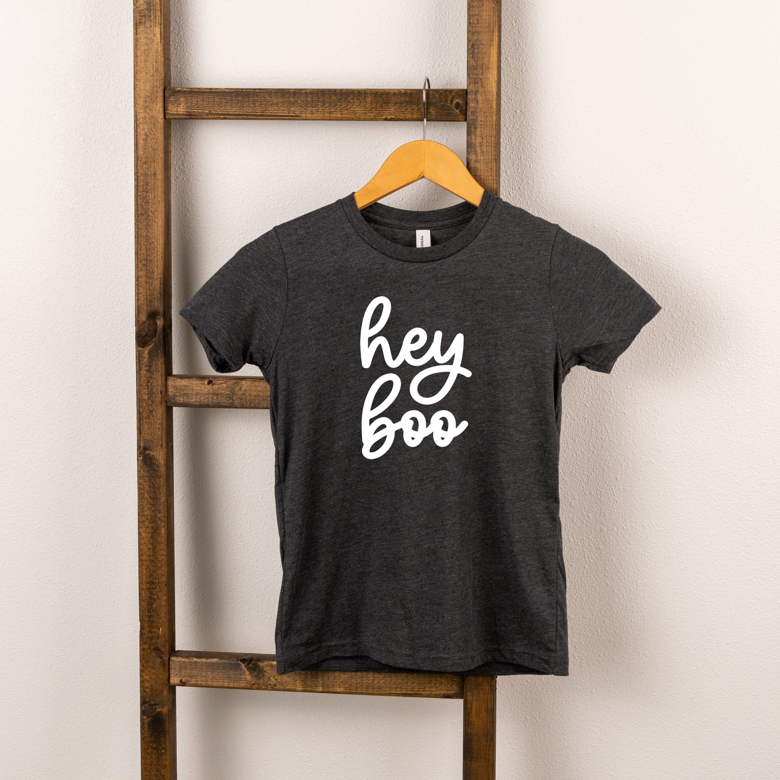 The Juniper Shop Toddler Hey Boo Cursive Short Sleeve Crew Neck