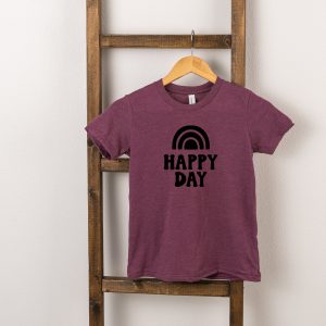 The Juniper Shop Toddler Happy Day Rainbow Short Sleeve Crew Neck