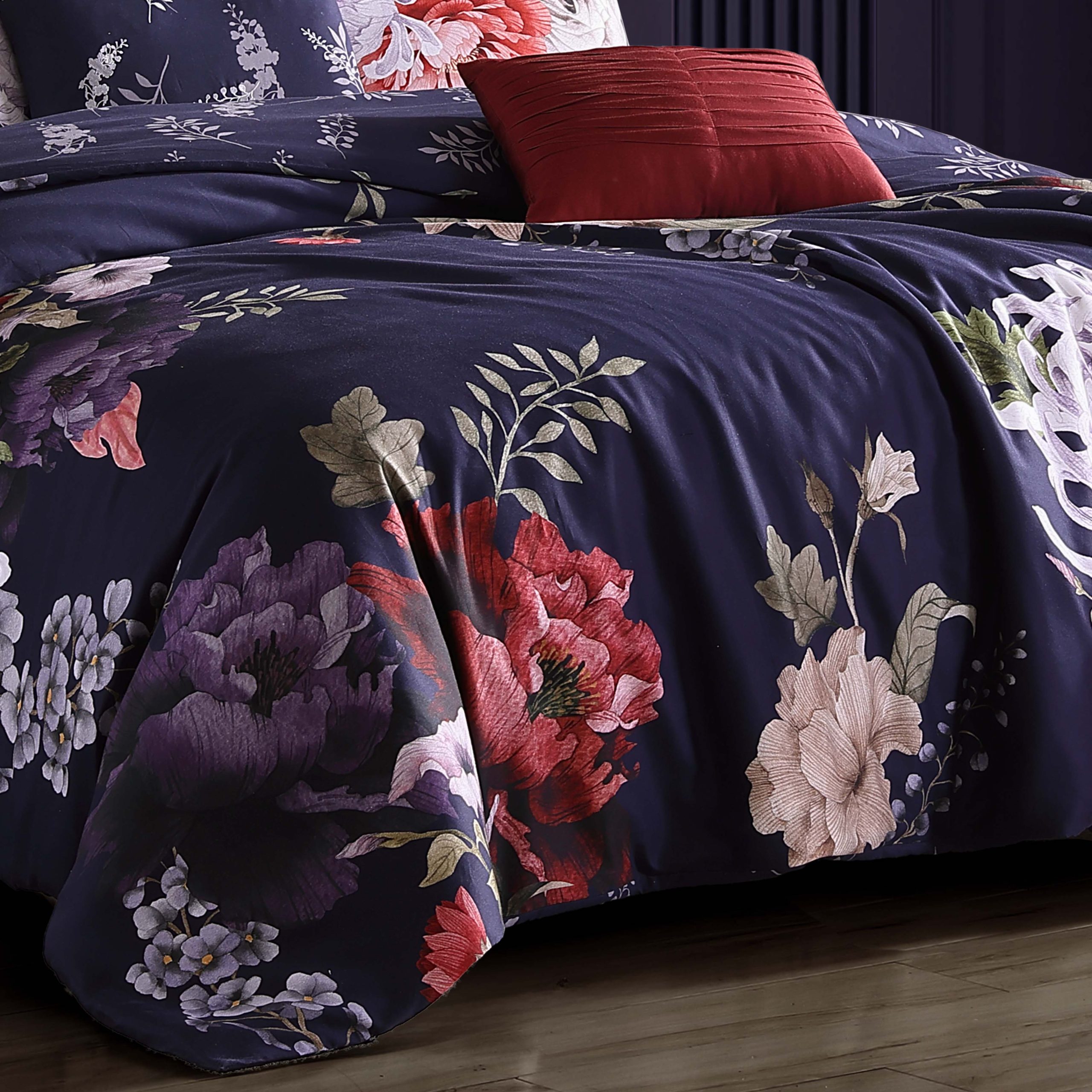 Bebejan Deep Purple Garden 5 Piece Reversible Comforter Set - Image 3