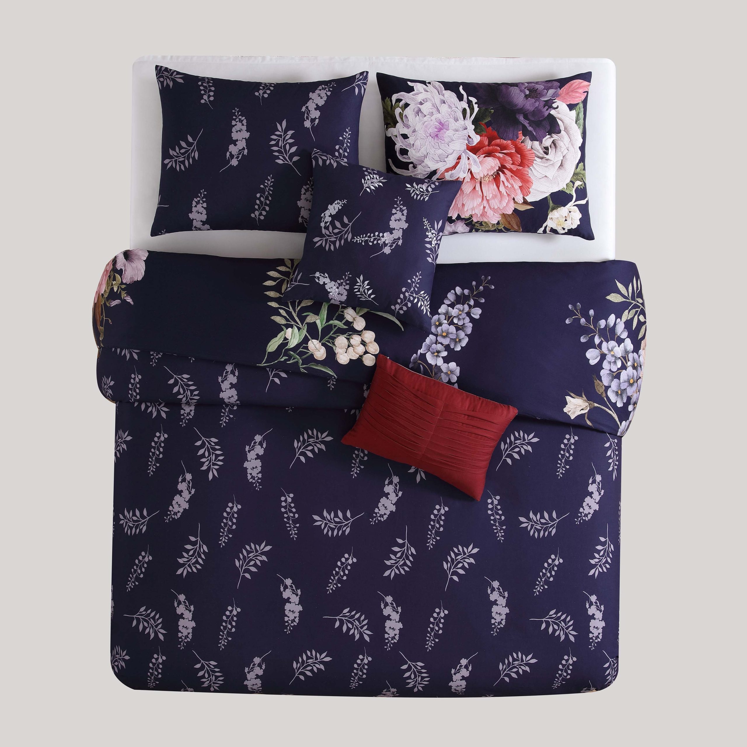 Bebejan Deep Purple Garden 5 Piece Reversible Comforter Set - Image 7