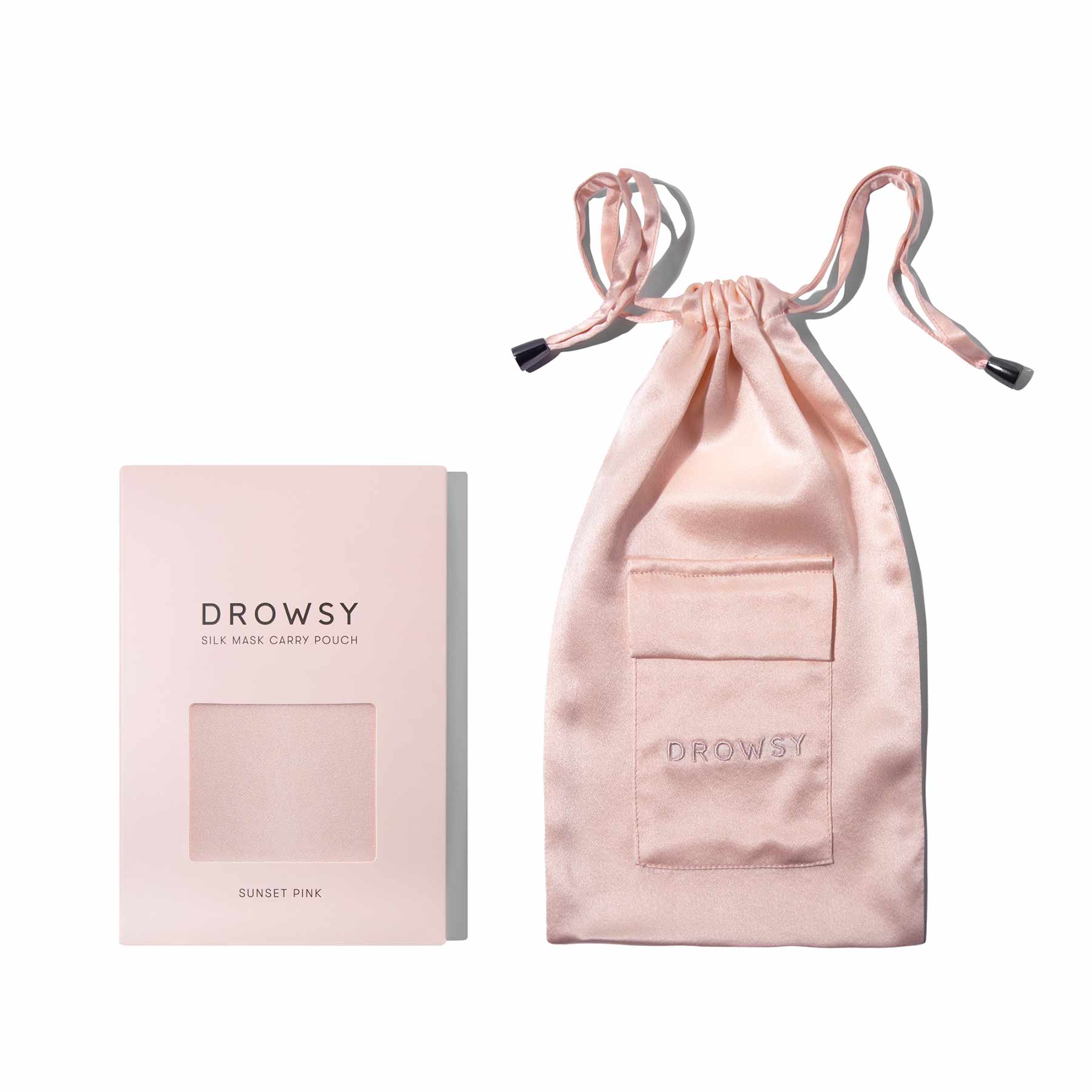 Drowsy Sleep Co. Sunset Pink Silk Carry Pouch