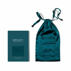Drowsy Sleep Co. Green Sapphire Silk Carry Pouch