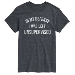 Instant Message - In My Defense I Was Left Unsupervised  - Men's Short Sleeve Graphic T-Shirt