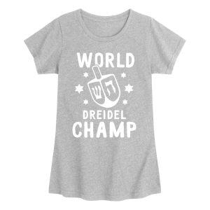 Instant Message - World Dreidel Champ - Youth Girls Short Sleeve T-shirt