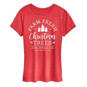 Instant Message - Farm Fresh Christmas Trees - Women's Short Sleeve Graphic T-shirt