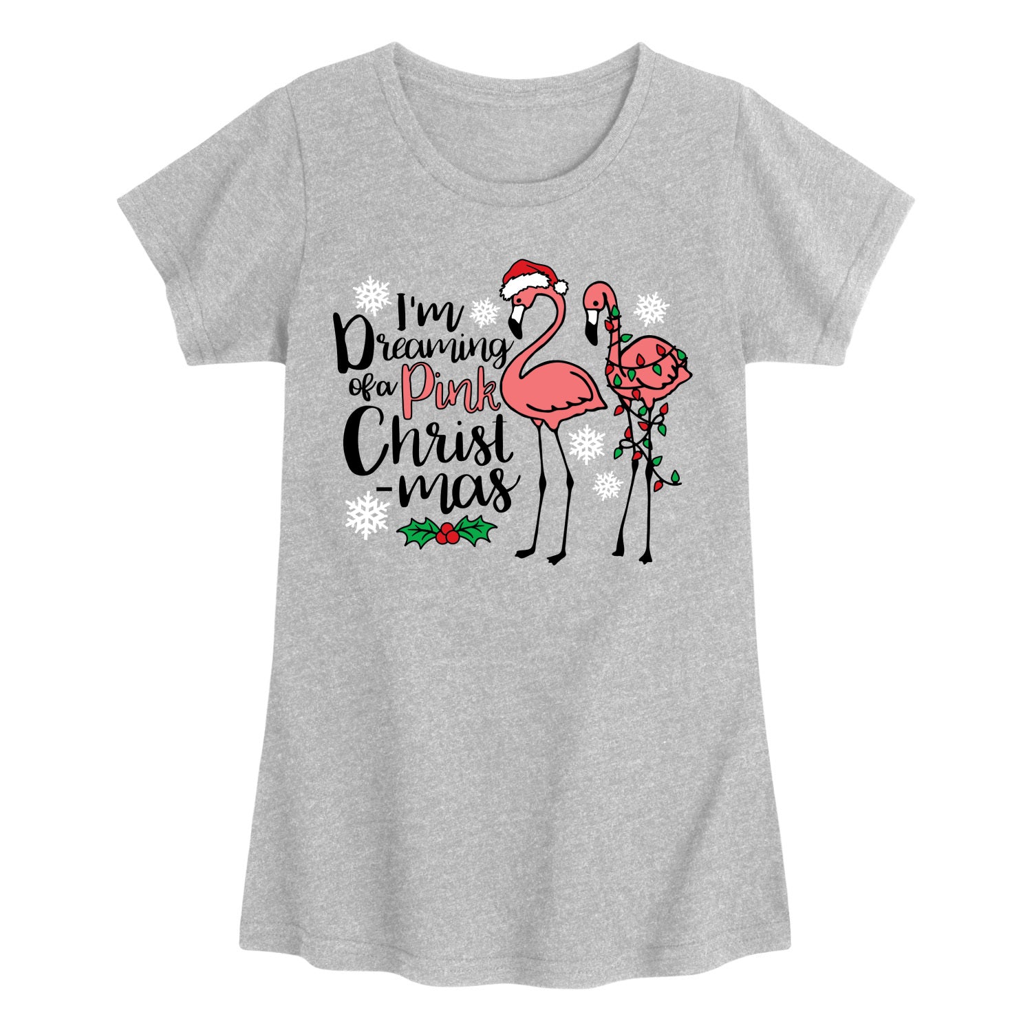 Instant Message - Im Dreaming of a Pink Christmas - Youth Girls Short Sleeve T-shirt - Image 2