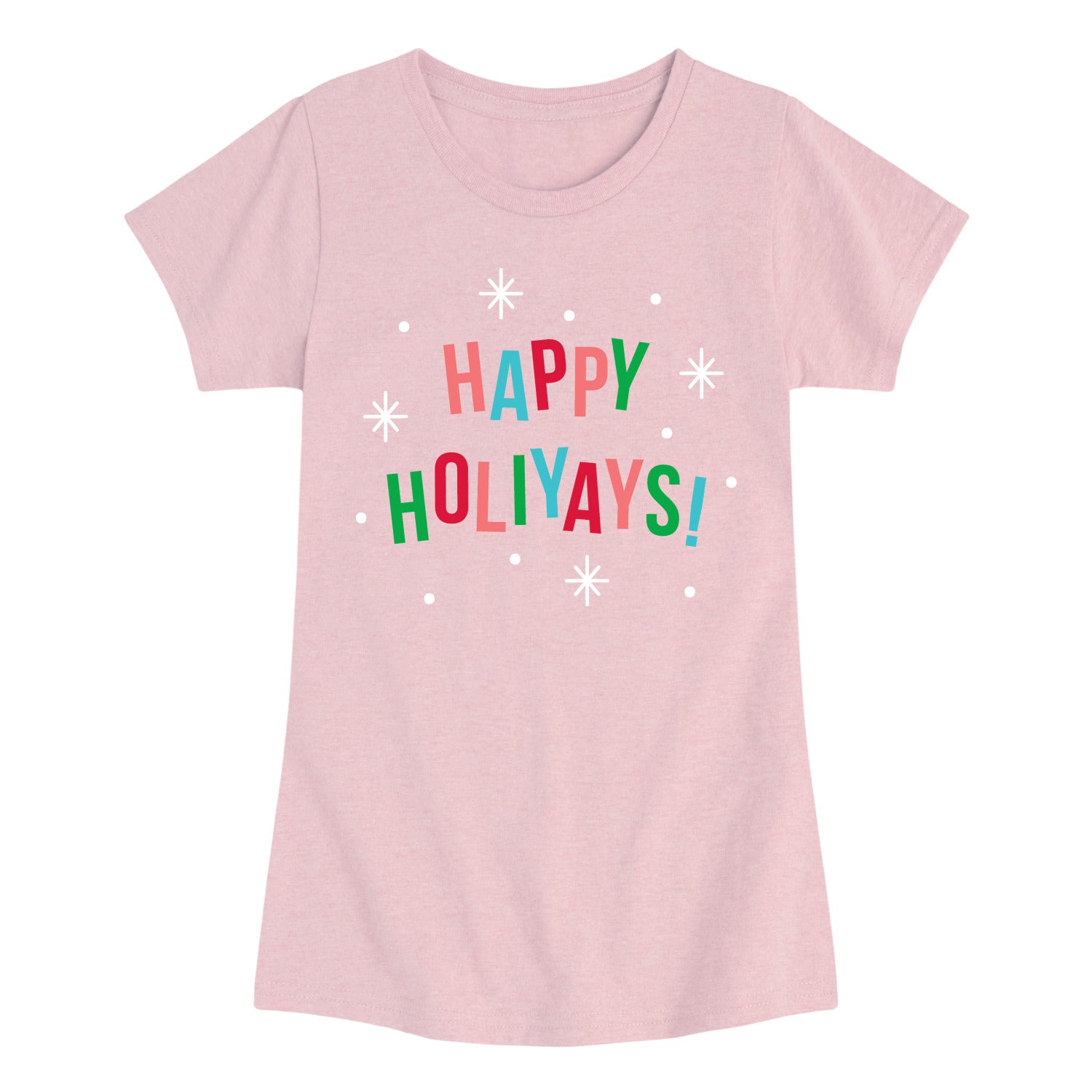 Instant Message - Happy Holiyays - Youth Girls Short Sleeve T-shirt - Image 3