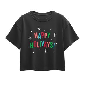 Instant Message - Happy Holiyays - Youth Girl Short Sleeve Boxy Tee