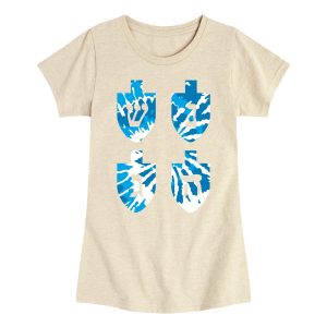 Instant Message - Tie Dye Dreidels - Youth Girls Short Sleeve T-shirt