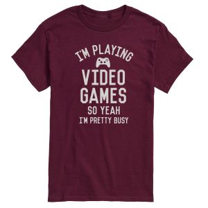 Instant Message - I'm Playing Video Games Yeah Busy - Men's Short Sleeve Graphic T-Shirt