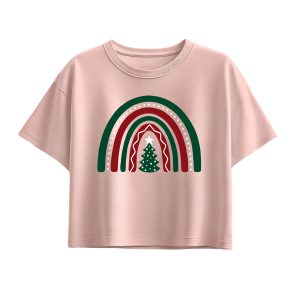 Instant Message - Christmas Rainbow - Youth Girl Short Sleeve Boxy Tee