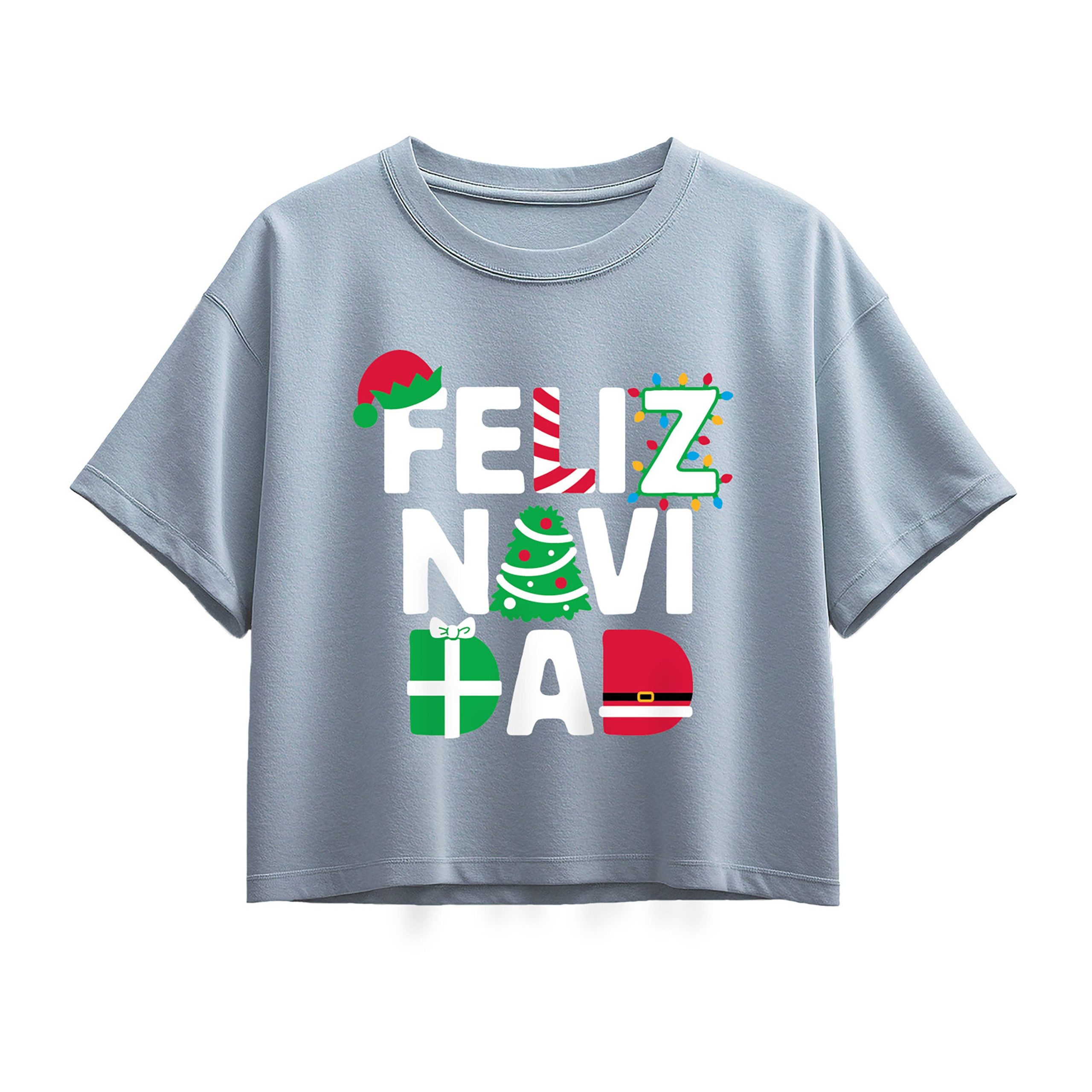 Instant Message - Feliz Navi Dad - Youth Girl Short Sleeve Boxy Tee - Image 2