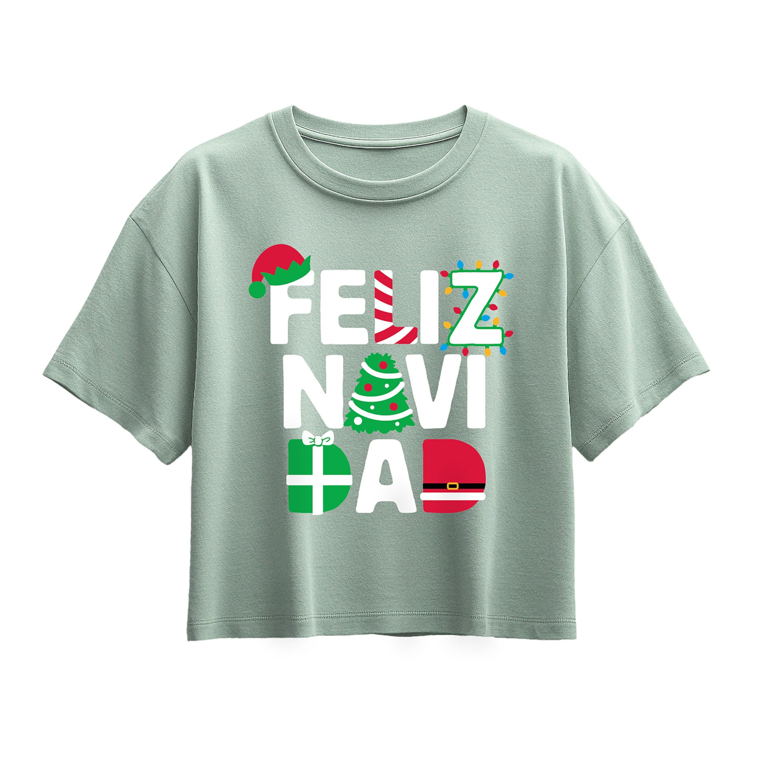 Instant Message - Feliz Navi Dad - Youth Girl Short Sleeve Boxy Tee - Image 4