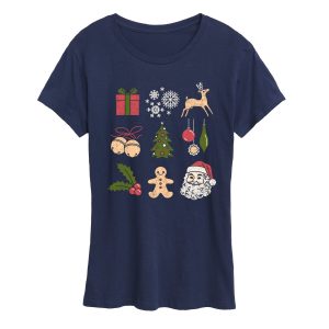 Instant Message - Christmas Icon Grid - Women's Short Sleeve Graphic T-shirt