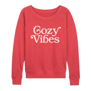 Instant Message - Cozy Vibes - Women's Lightweight French Terry Long Sleeve Shirt