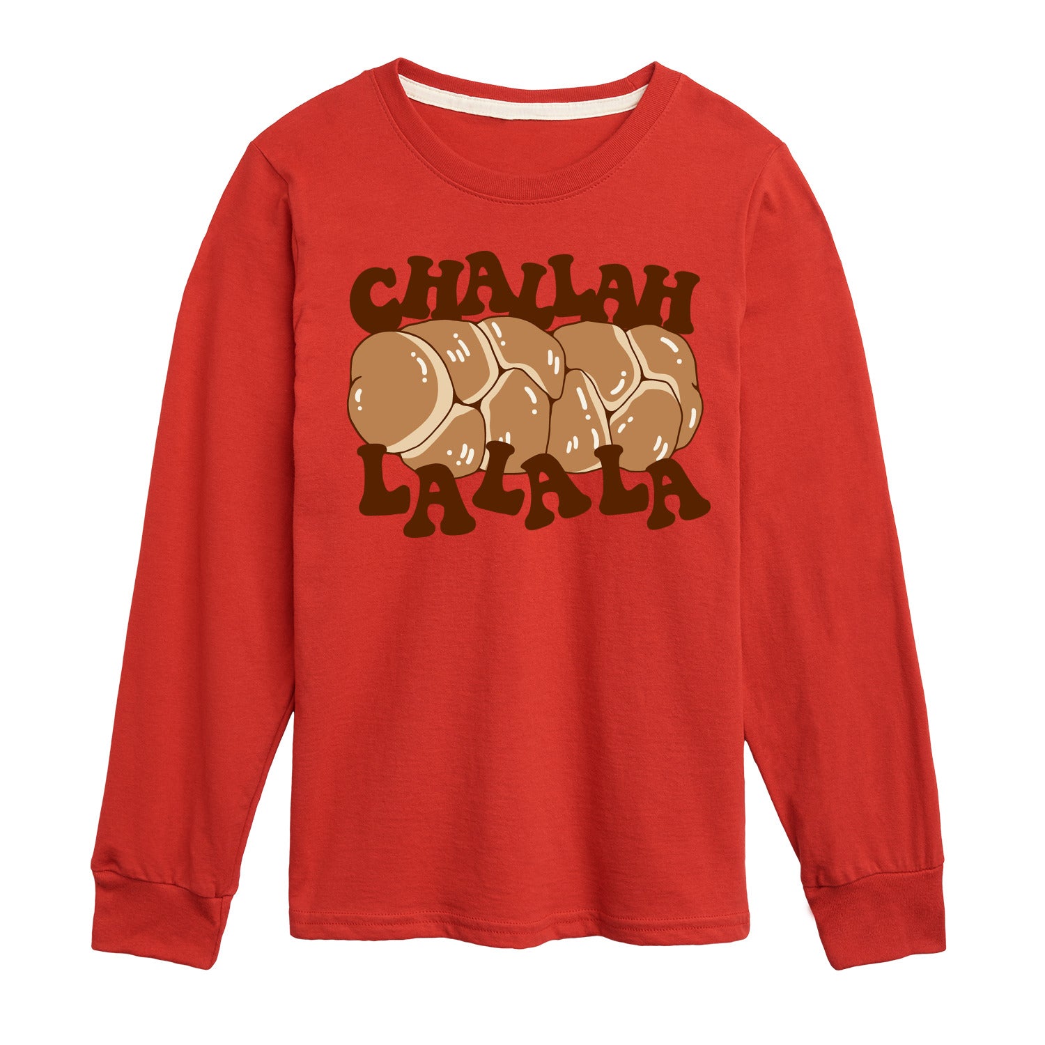 Instant Message - Hanukkah - Challah LaLaLa - Toddler & Youth Long Sleeve Graphic T-Shirt - Image 2