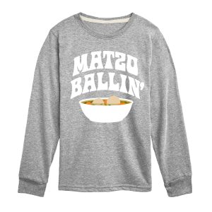 Instant Message - Hanukkah - Matzo Ballin' - Toddler & Youth Long Sleeve Graphic T-Shirt