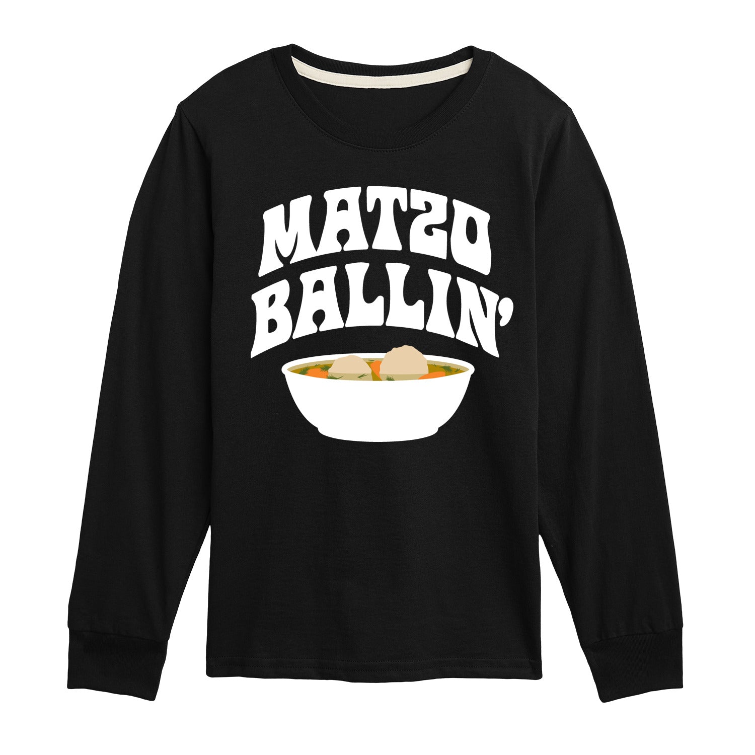 Instant Message - Hanukkah - Matzo Ballin' - Toddler & Youth Long Sleeve Graphic T-Shirt - Image 2
