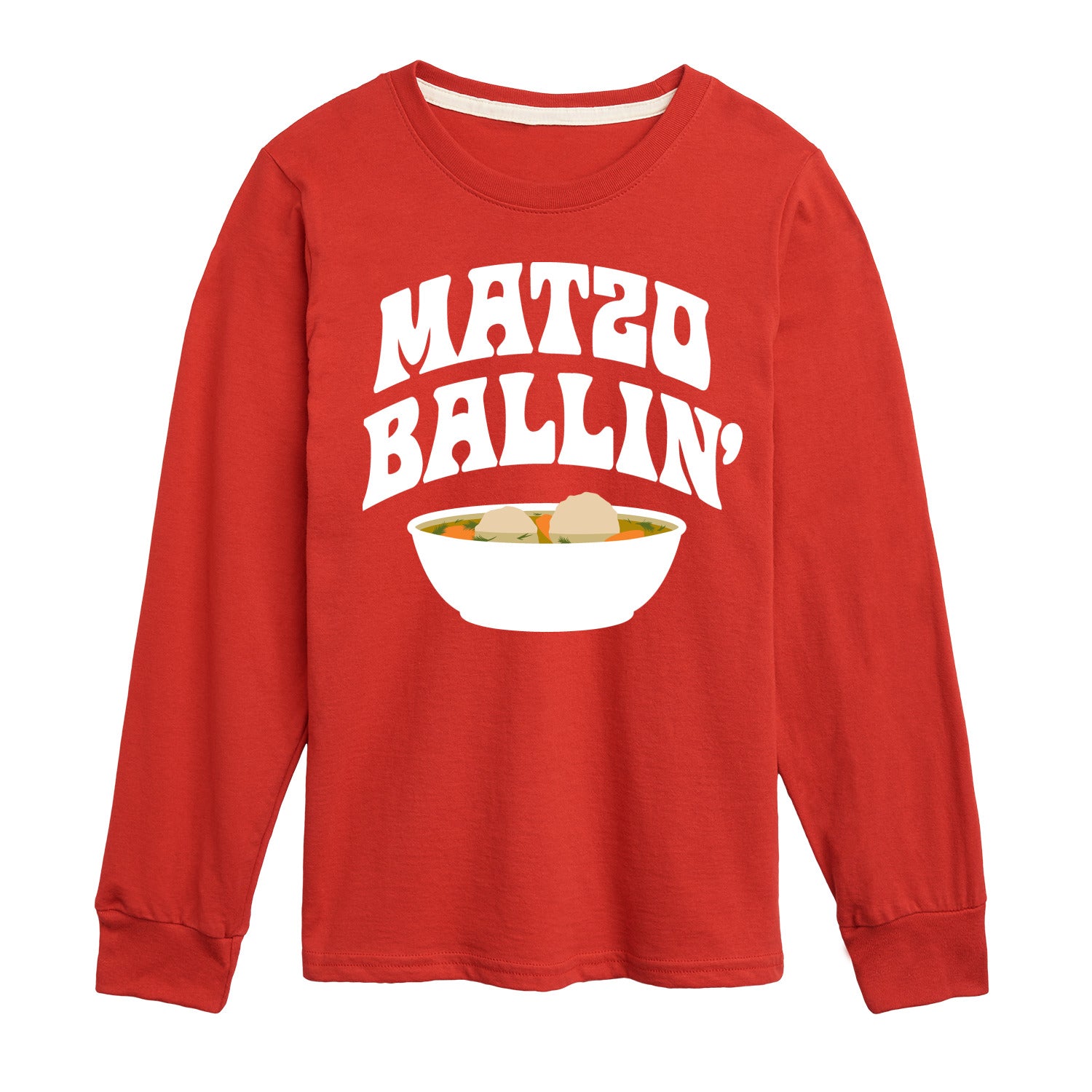 Instant Message - Hanukkah - Matzo Ballin' - Toddler & Youth Long Sleeve Graphic T-Shirt - Image 4