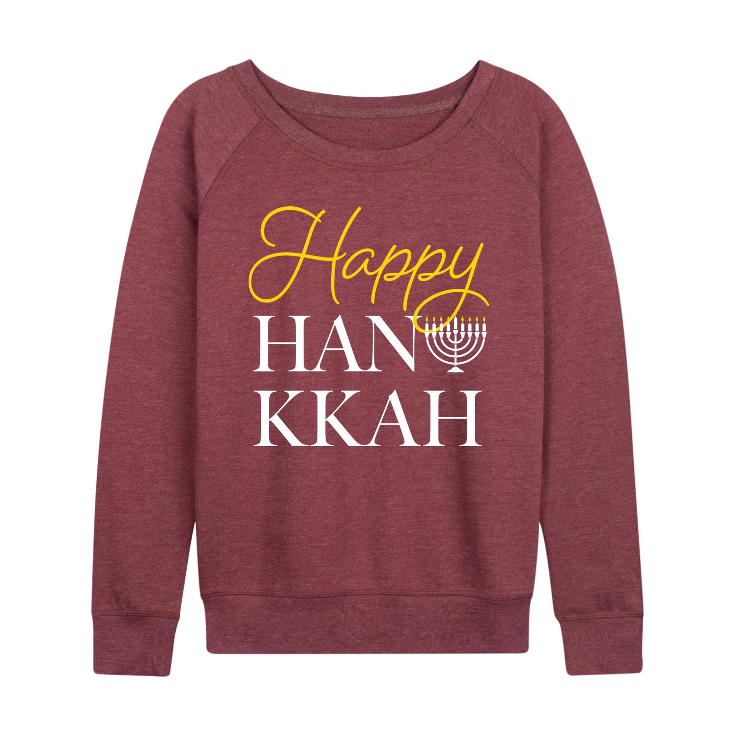 Instant Message - Happy Hanukkah - Women's French Terry Long Sleeve Pullover - Image 4