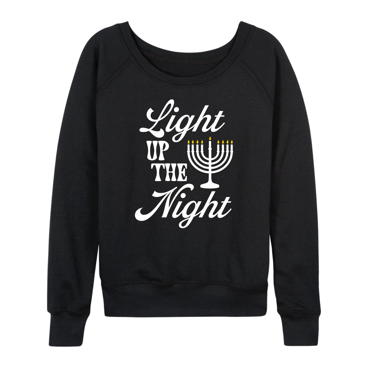 Instant Message - Light Up The Night Menora - Women's French Terry Long Sleeve Pullover