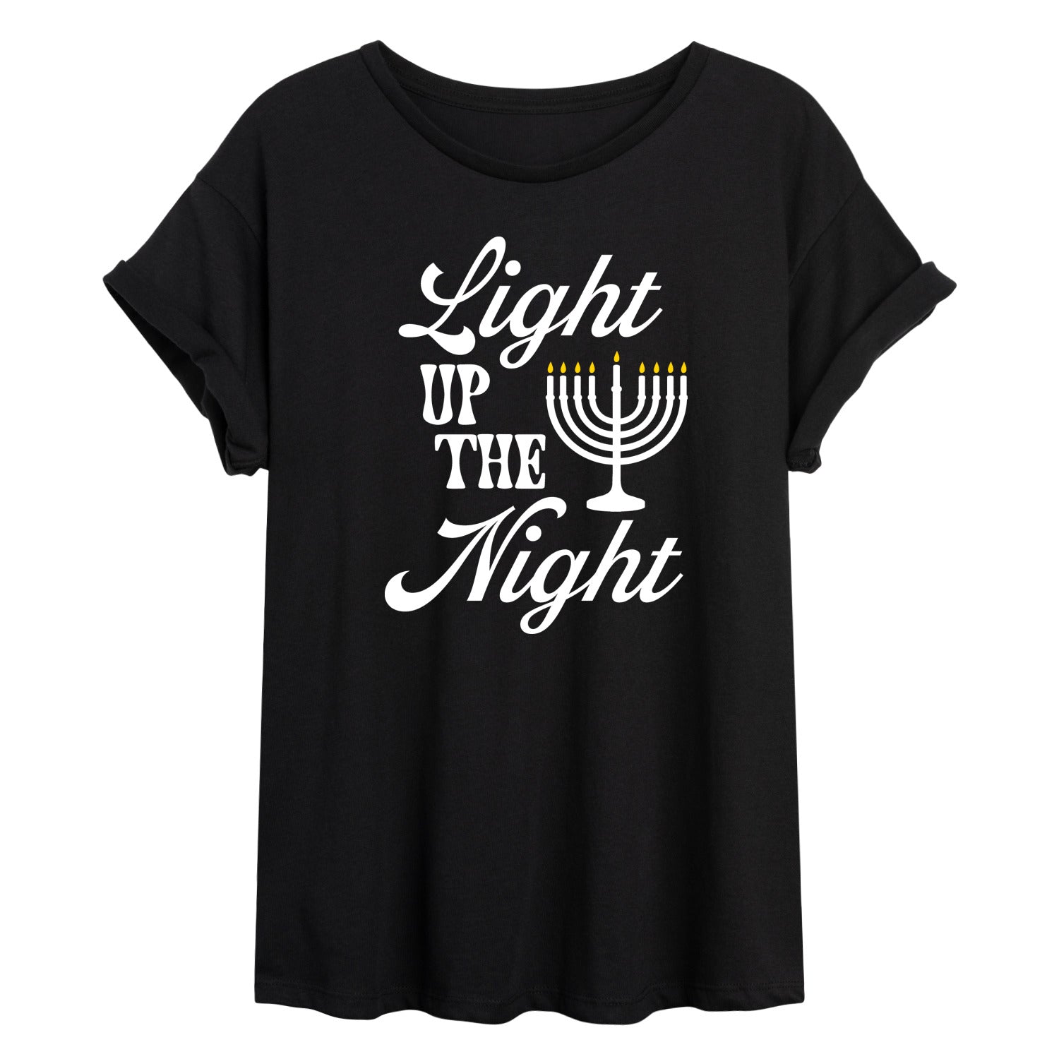 Instant Message - Light Up The Night Menora - Womens Graphic T-shirt