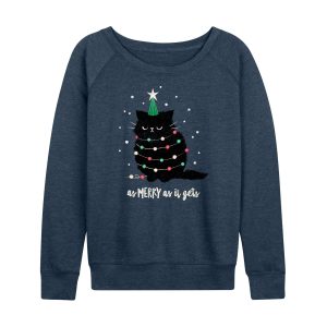 Instant Message - As Merry As It Gets - Women's French Terry Long Sleeve Pullover