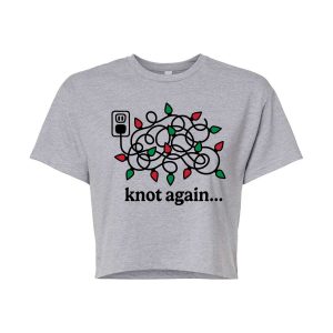 Instant Message - Knot Again Lights - Juniors Cropped Short Sleeve Graphic T-shirt