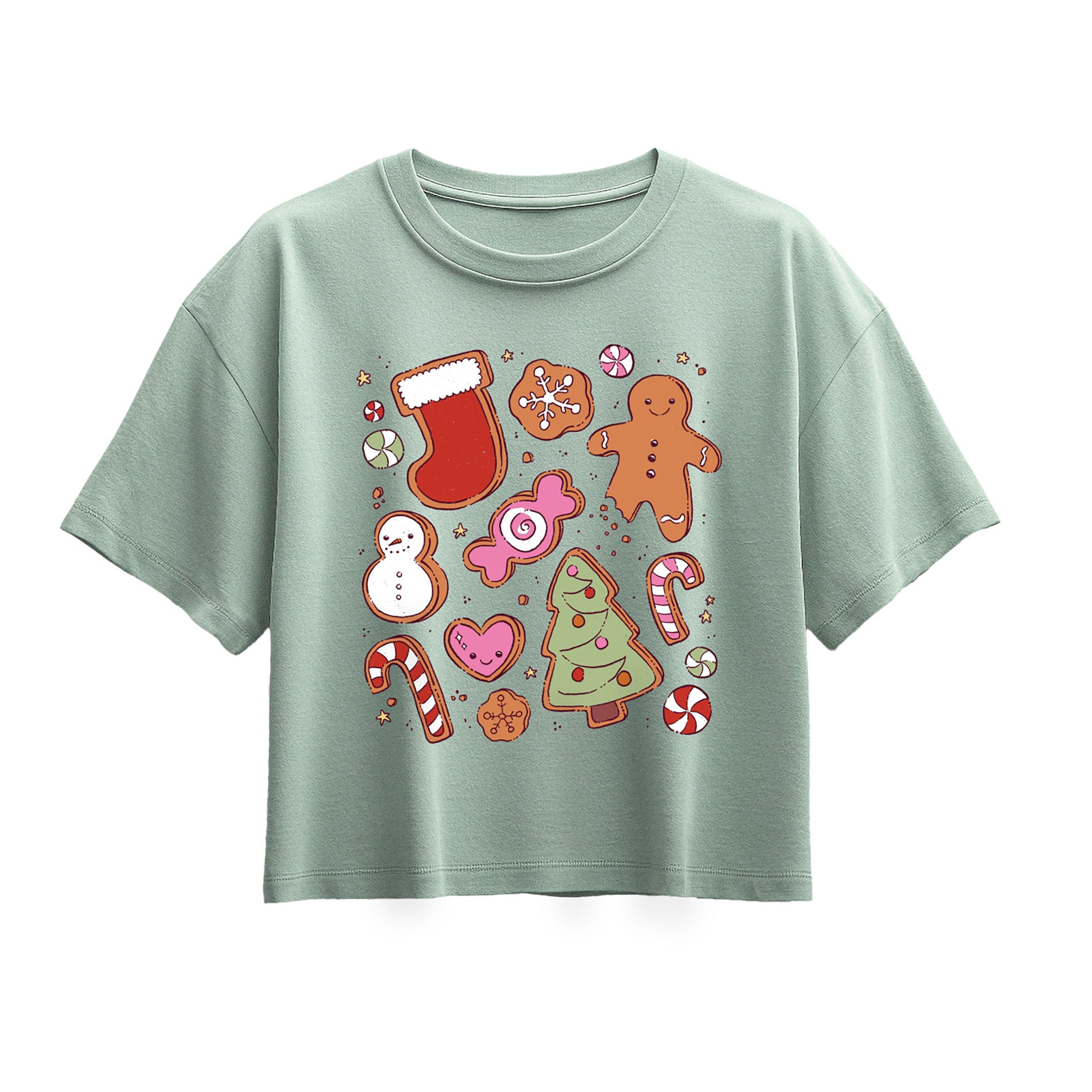 Instant Message - Kawaii Christmas Treats - Youth Girl Short Sleeve Boxy Tee - Image 5