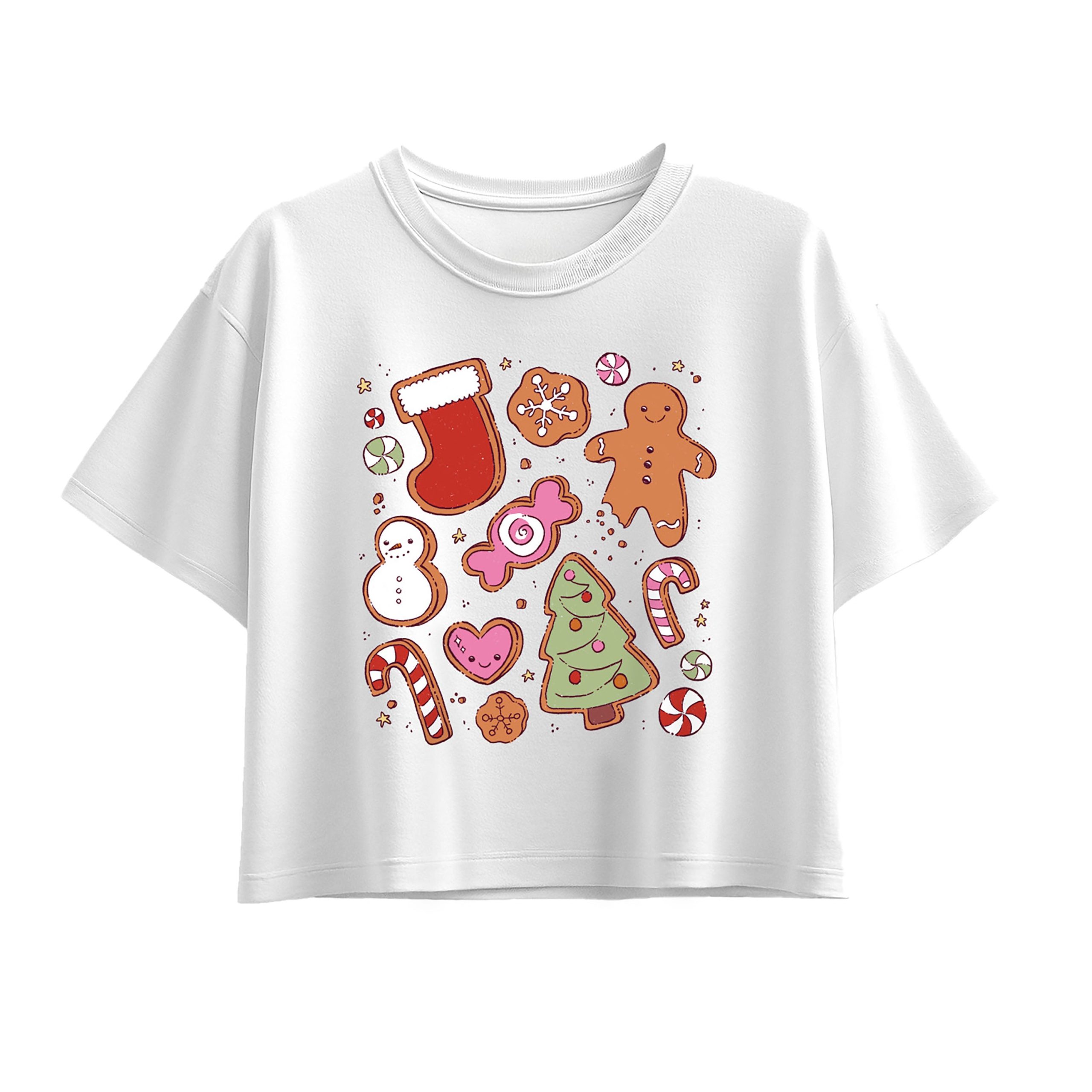 Instant Message - Kawaii Christmas Treats - Youth Girl Short Sleeve Boxy Tee - Image 6