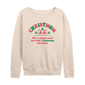 Instant Message - Christmom - Women's French Terry Long Sleeve Pullover
