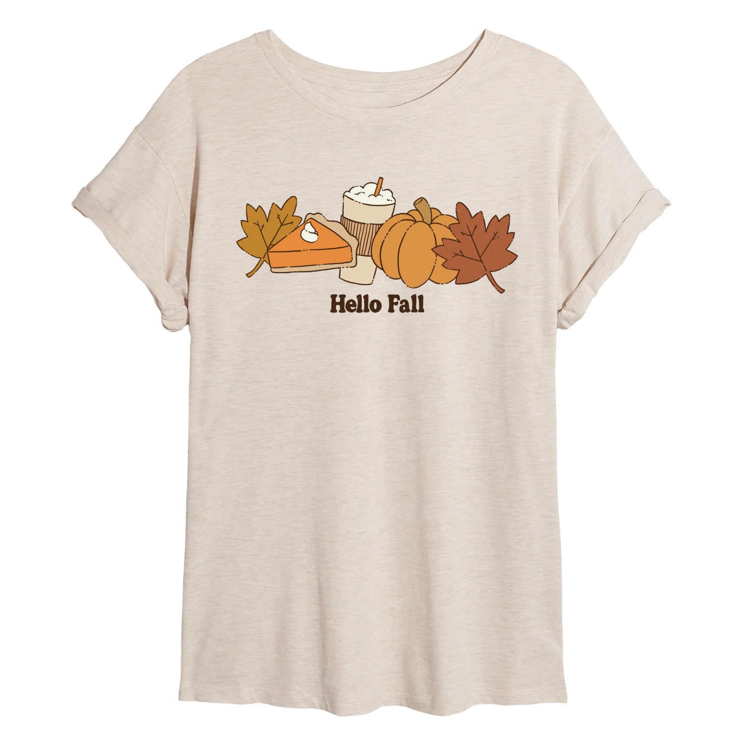 Instant Message - Hello Fall - Women's Oversized Graphic T-Shirt