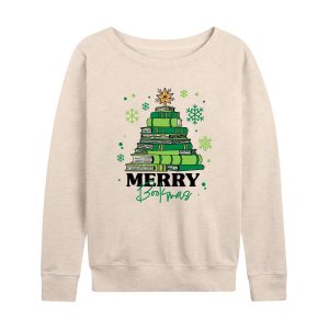 Instant Message - Merry Bookmas - Women's French Terry Long Sleeve Pullover