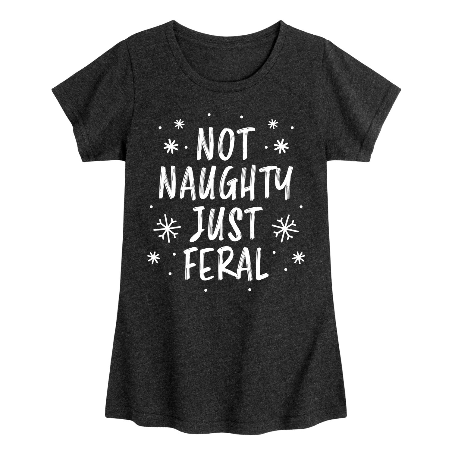 Instant Message - Not Naughty Just Feral - Youth Girls Short Sleeve T-shirt - Image 2
