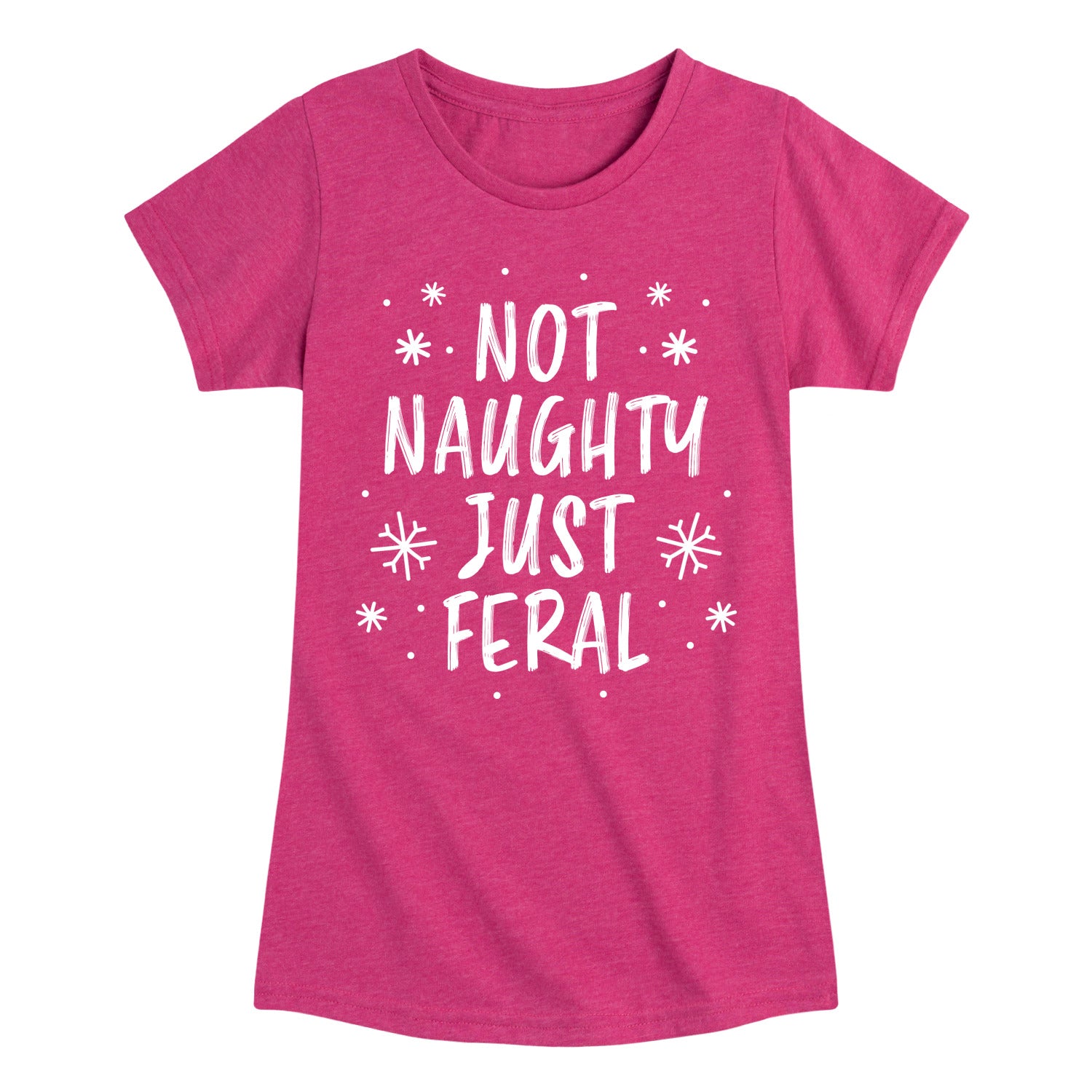 Instant Message - Not Naughty Just Feral - Youth Girls Short Sleeve T-shirt - Image 3