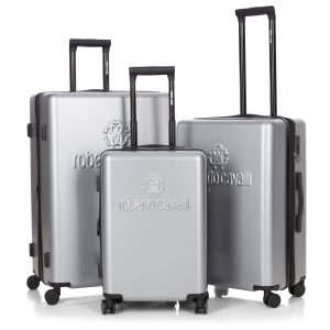 Roberto Cavalli 3 Piece Luggage Set with Expandable Hard Shell & 8 Spinner Wheels