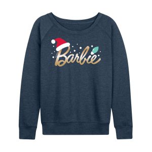 Barbie - Holidays & Christmas - Santa Hat Logo - Women's Lightweight French Terry Long Sleeve Shirt