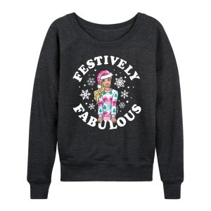 Barbie - Holidays & Christmas - Festively Fabulous - Women's Lightweight French Terry Long Sleeve Shirt