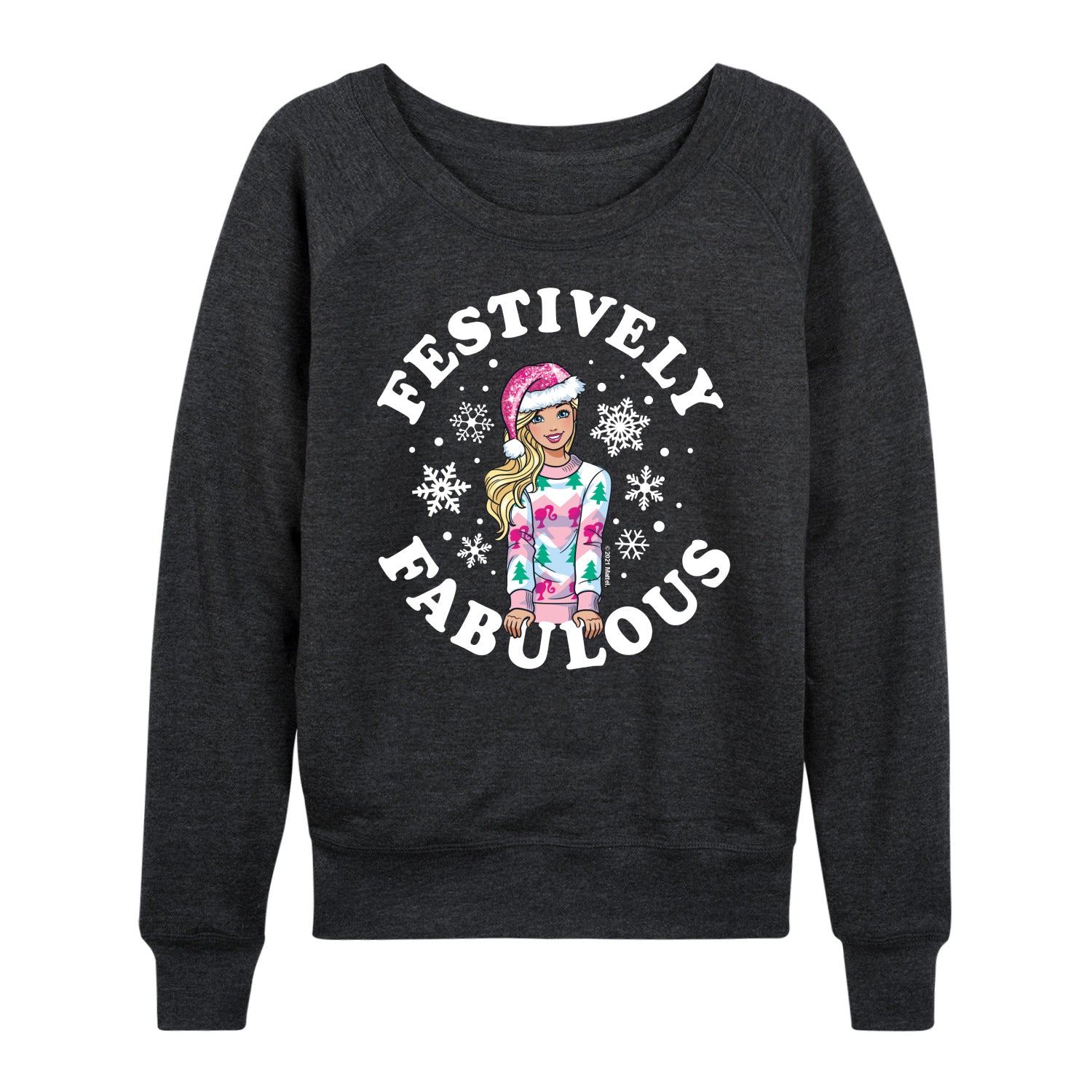 Barbie - Holidays & Christmas - Festively Fabulous - Women's Lightweight French Terry Long Sleeve Shirt