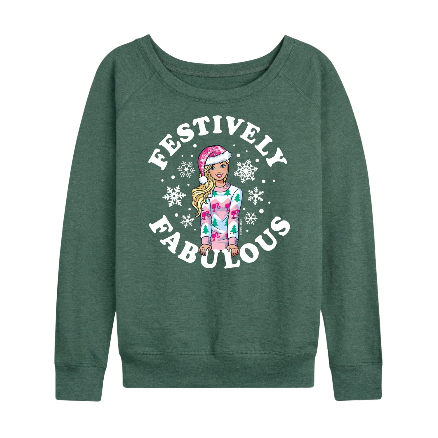 Barbie - Holidays & Christmas - Festively Fabulous - Women's Lightweight French Terry Long Sleeve Shirt - Image 2