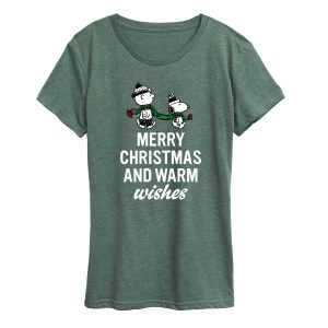 Peanuts - Merry Xmas Warm Wishes - Women's Short Sleeve Graphic T-Shirt