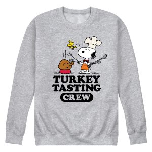Peanuts - Turkey Tasting Crew - Men's Crew Neck Fleece Pullover