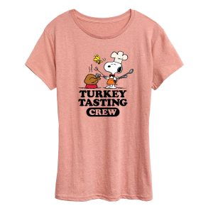 Peanuts - Turkey Tasting Crew - Women's Short Sleeve Graphic T-Shirt